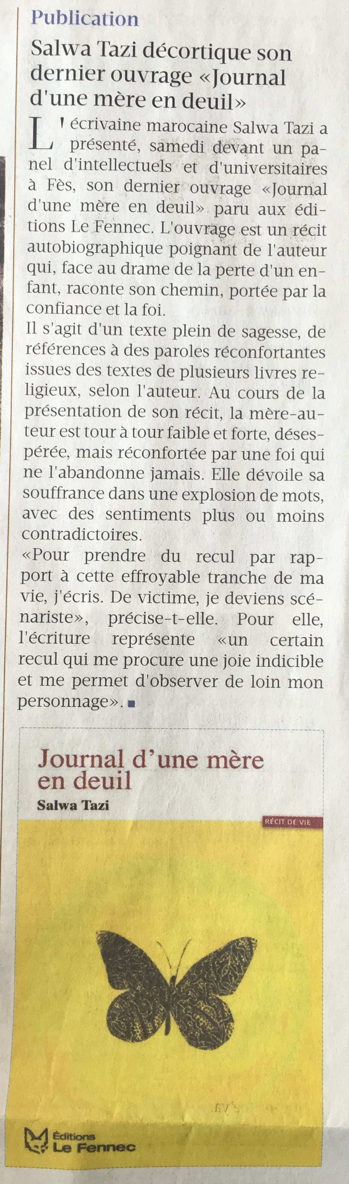 Libération — Journal d'une mère en deuil